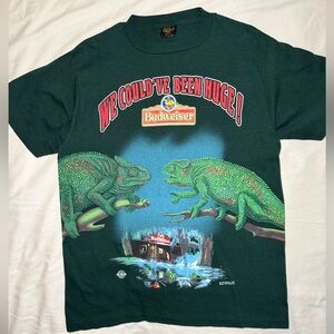 Vintage Budweiser Single Stitch Green Chameleon T-shirt